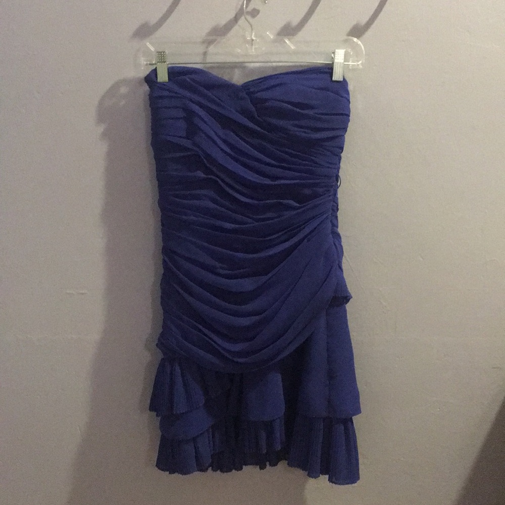 Strapless royal blue dress